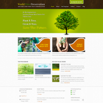 绿色环保英文网站模板