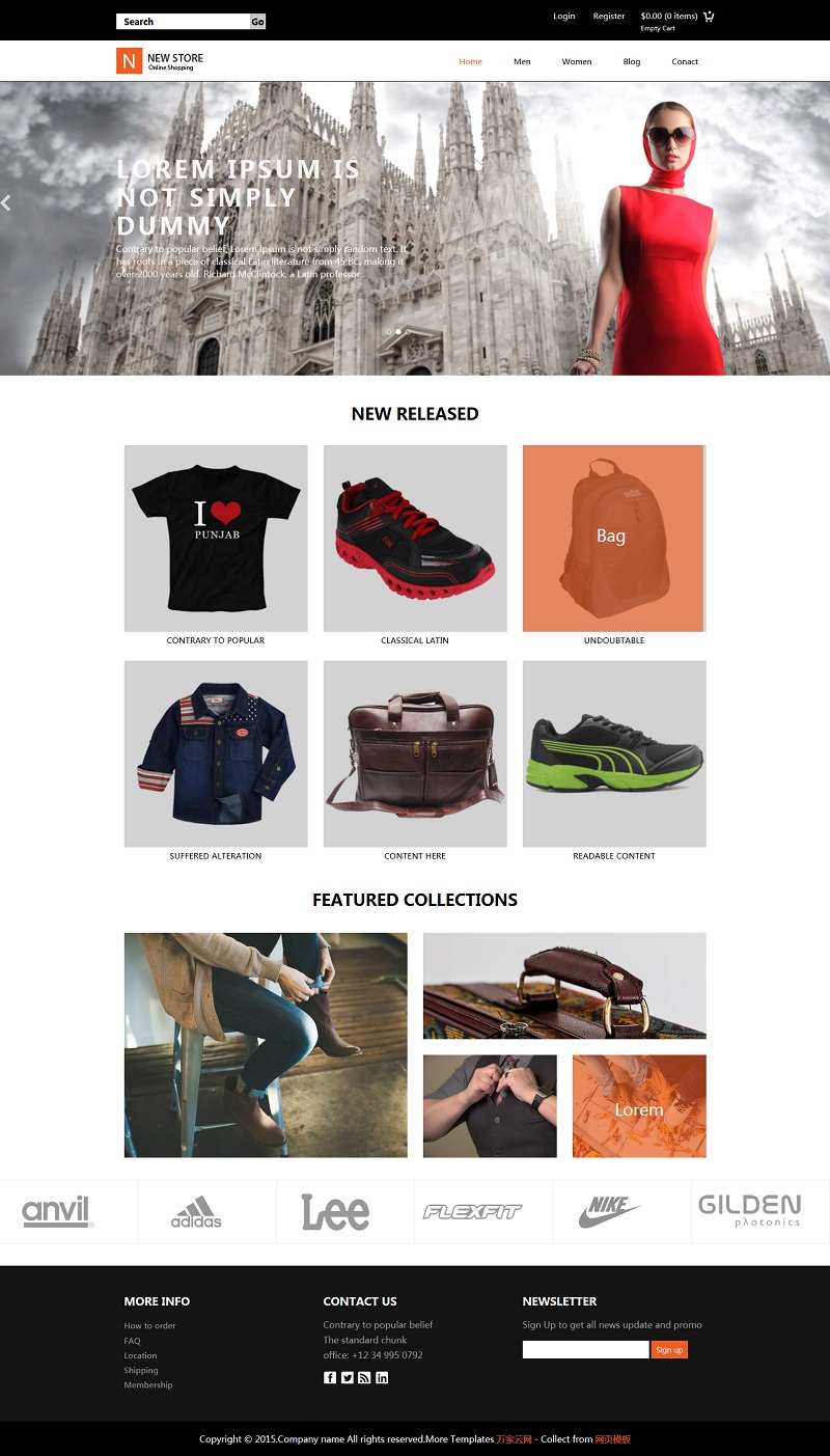 简洁时尚服装在线商城企业网站模板