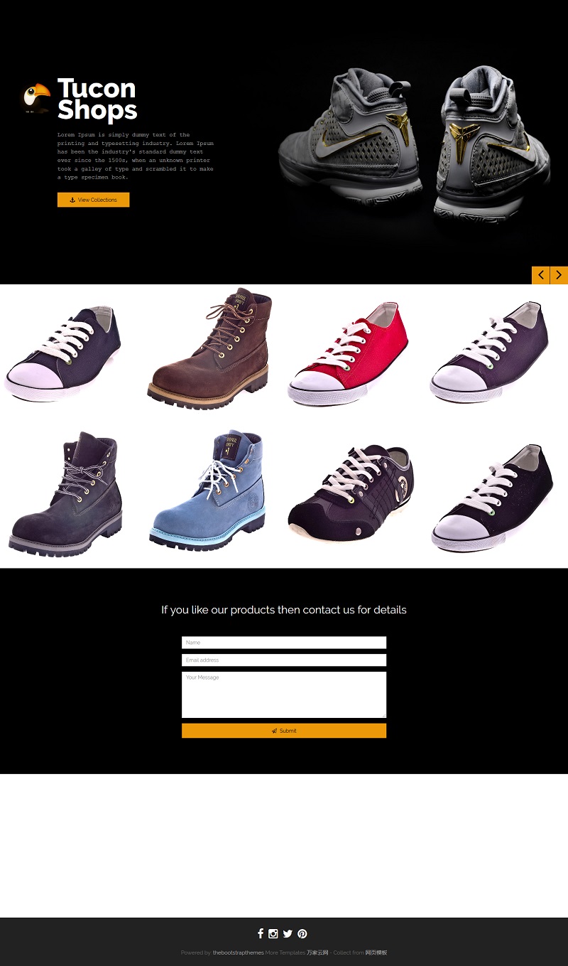 全屏响应式鞋子商城单页html5模板