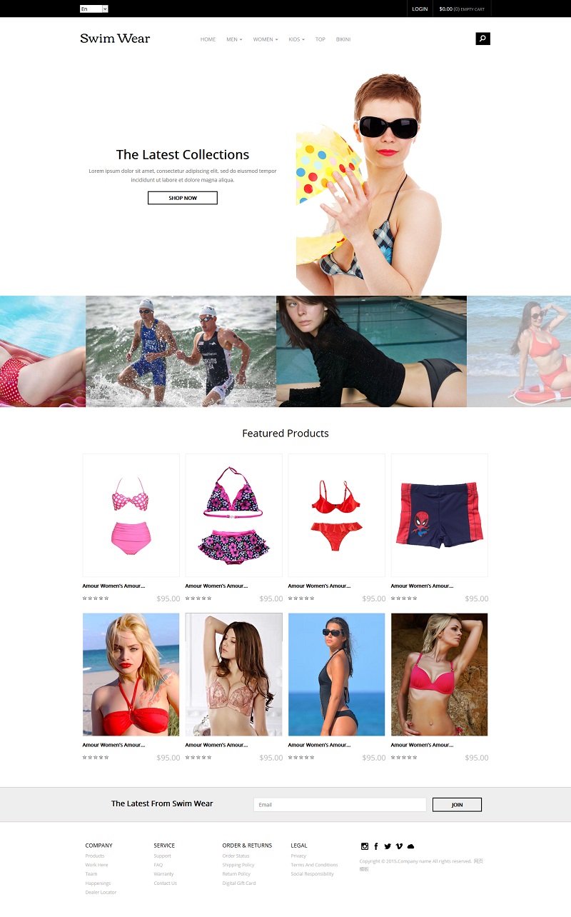 女性内衣文胸购物商城网站模板下载