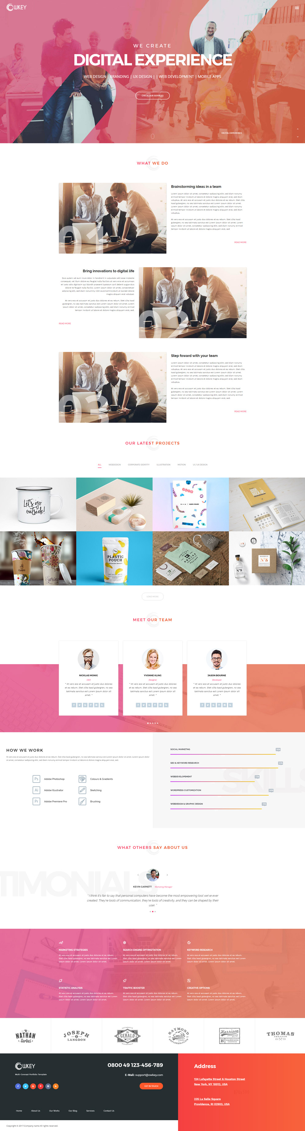  Bootstrap粉红色企业网站模板 - WKEY 