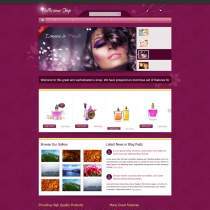 粉色大气的女性香水网上商城网站模板