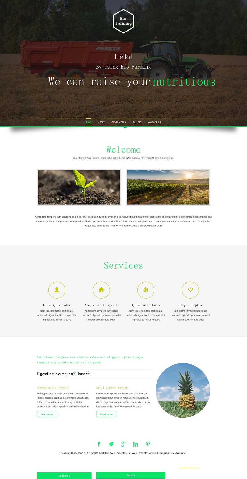 绿色生态农业园区规划网站模板