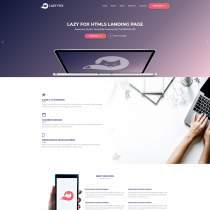  Bootstrap紫红渐变色普通响应式企业网站模板 - LAZY FOX 