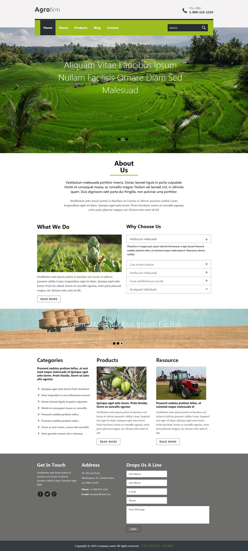 绿色响应式农业生产企业网站模板
