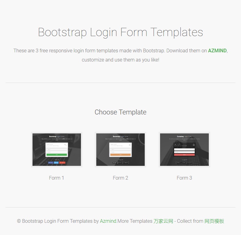 Bootstrap Login登陆注册表单模板