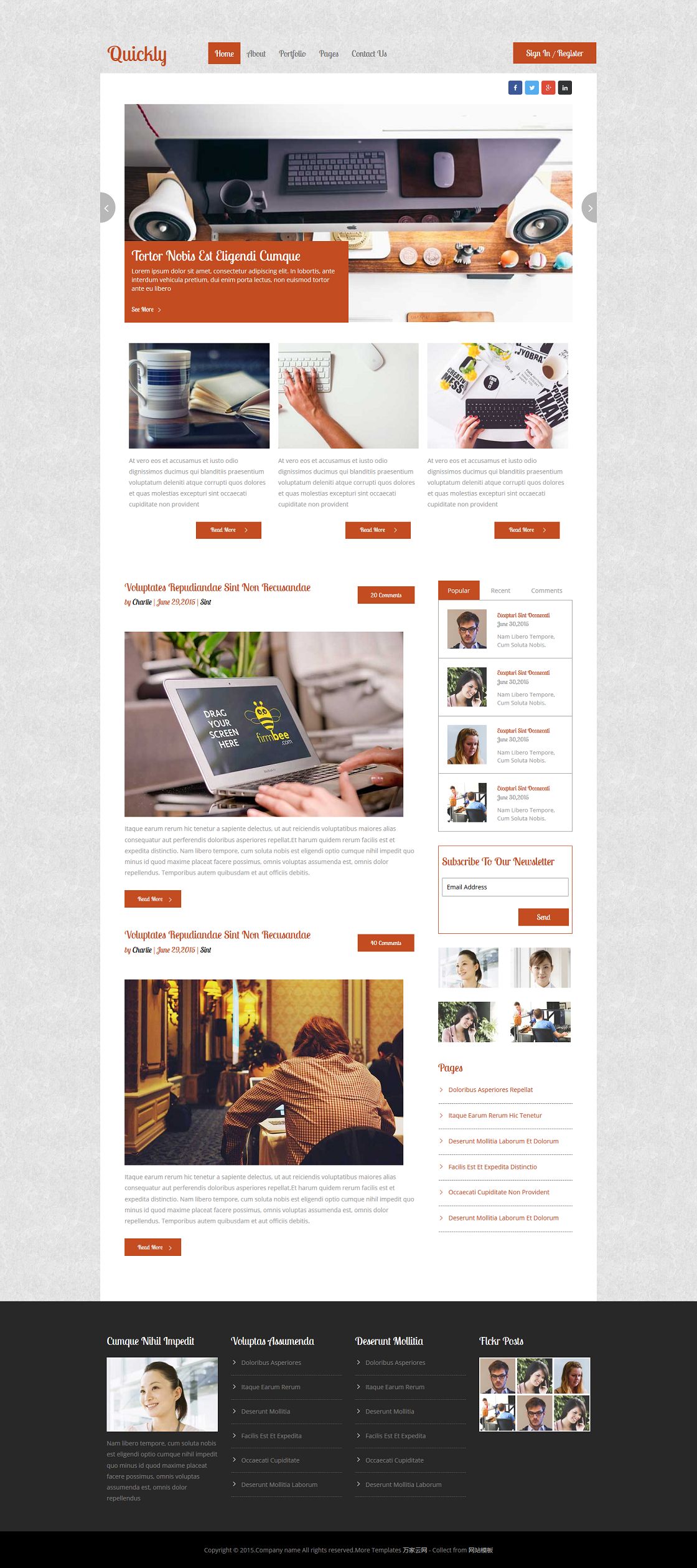 橙色漂亮商务vi设计公司网页整站模板