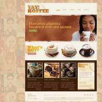 插画背景拿铁咖啡企业网站模板