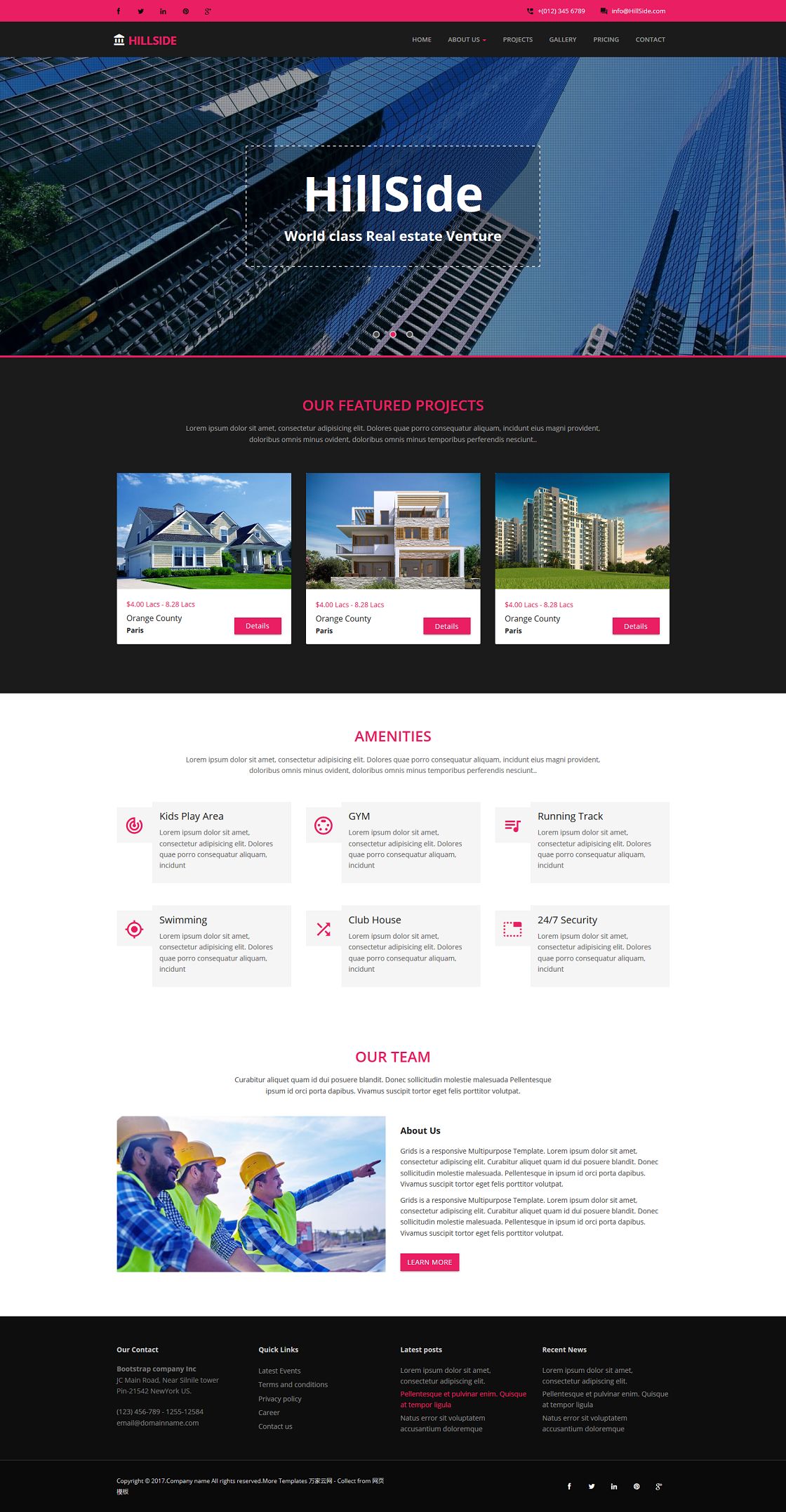 别墅建筑CAD设计效果图网站模板