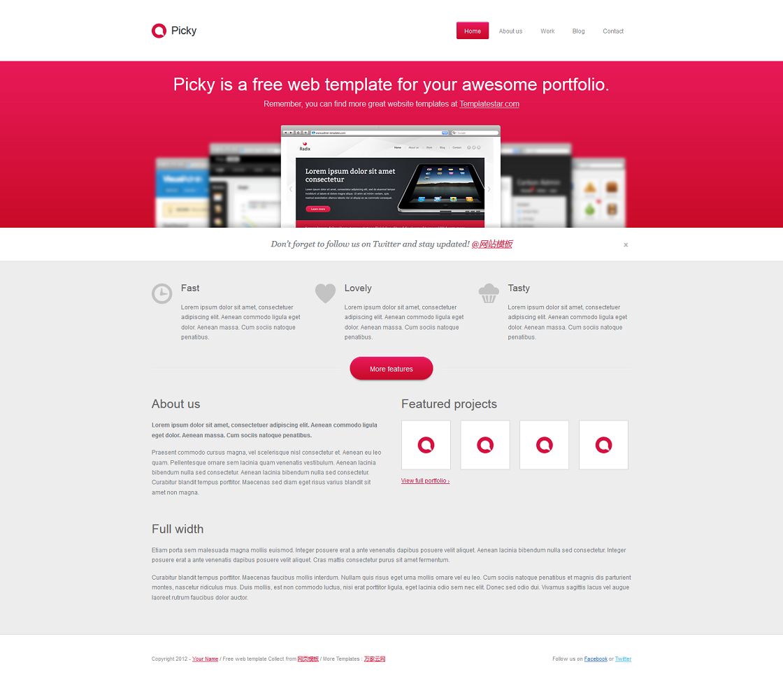 大红色简洁的网站建设企业官方模板