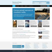纯蓝色商务风格企业网站模板