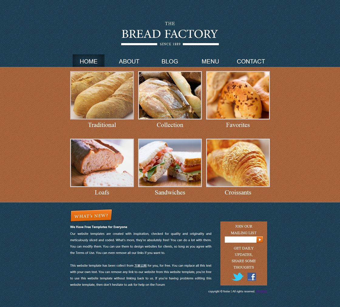 复古的美食面包行业网站模板