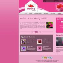粉红色恋爱交友型网站模板