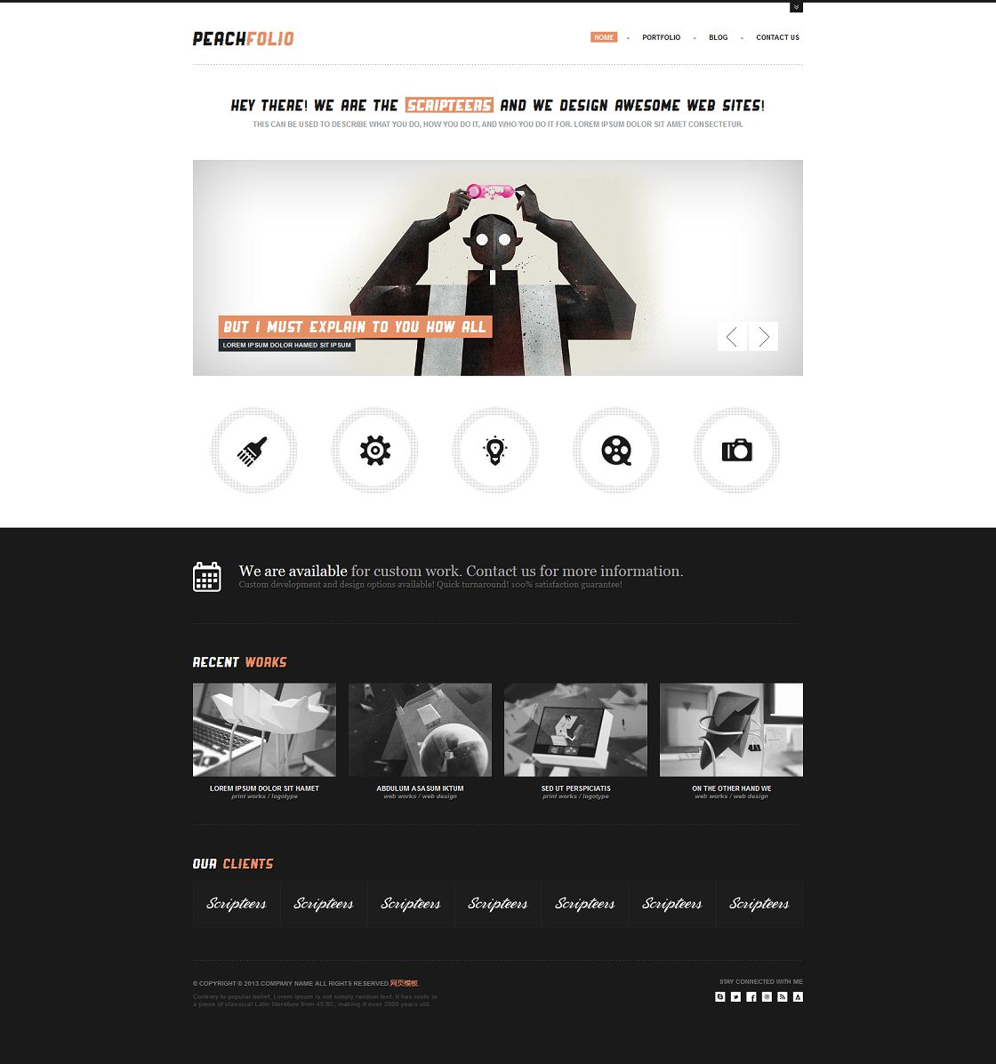 简洁扁平化网站设计公司CSS3网站模板