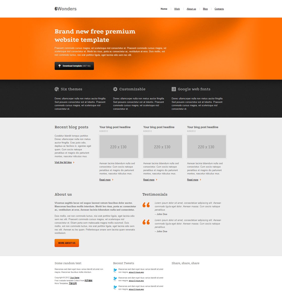 精美漂亮的软件企业网站模板(橙色)