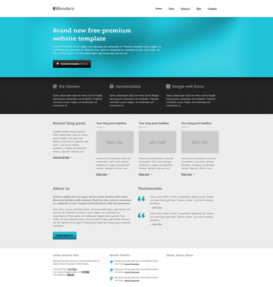 精美漂亮的软件企业网站模板(蓝色)