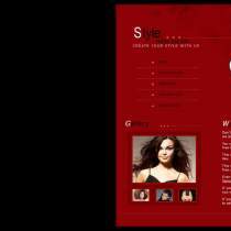 红色美容美发公司网站模板