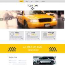 黄色大气宽屏汽车出租车展示专题网站模板