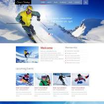 滑雪运动竞技比赛html5模板