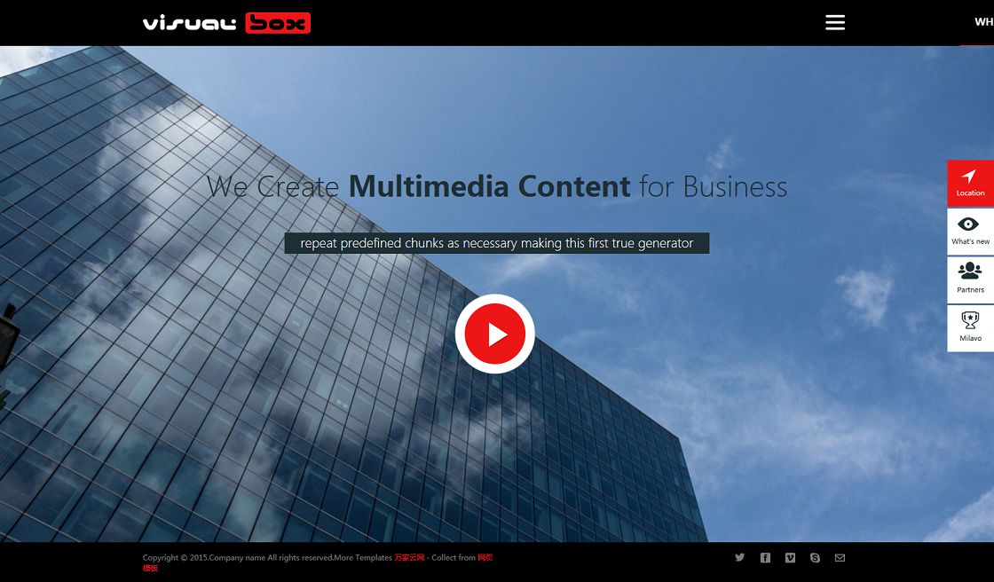 黑色大图背景视频制作公司企业网站模板