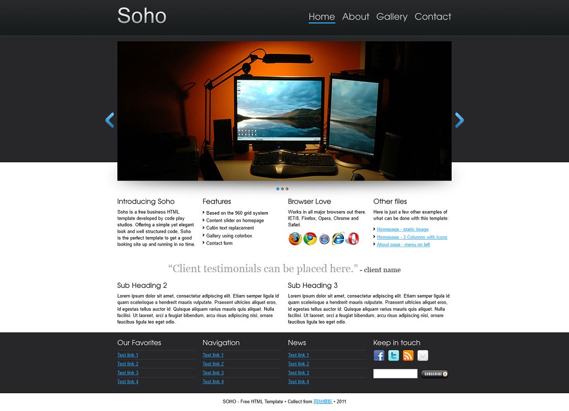 黑色大图SOHO工作室企业模板