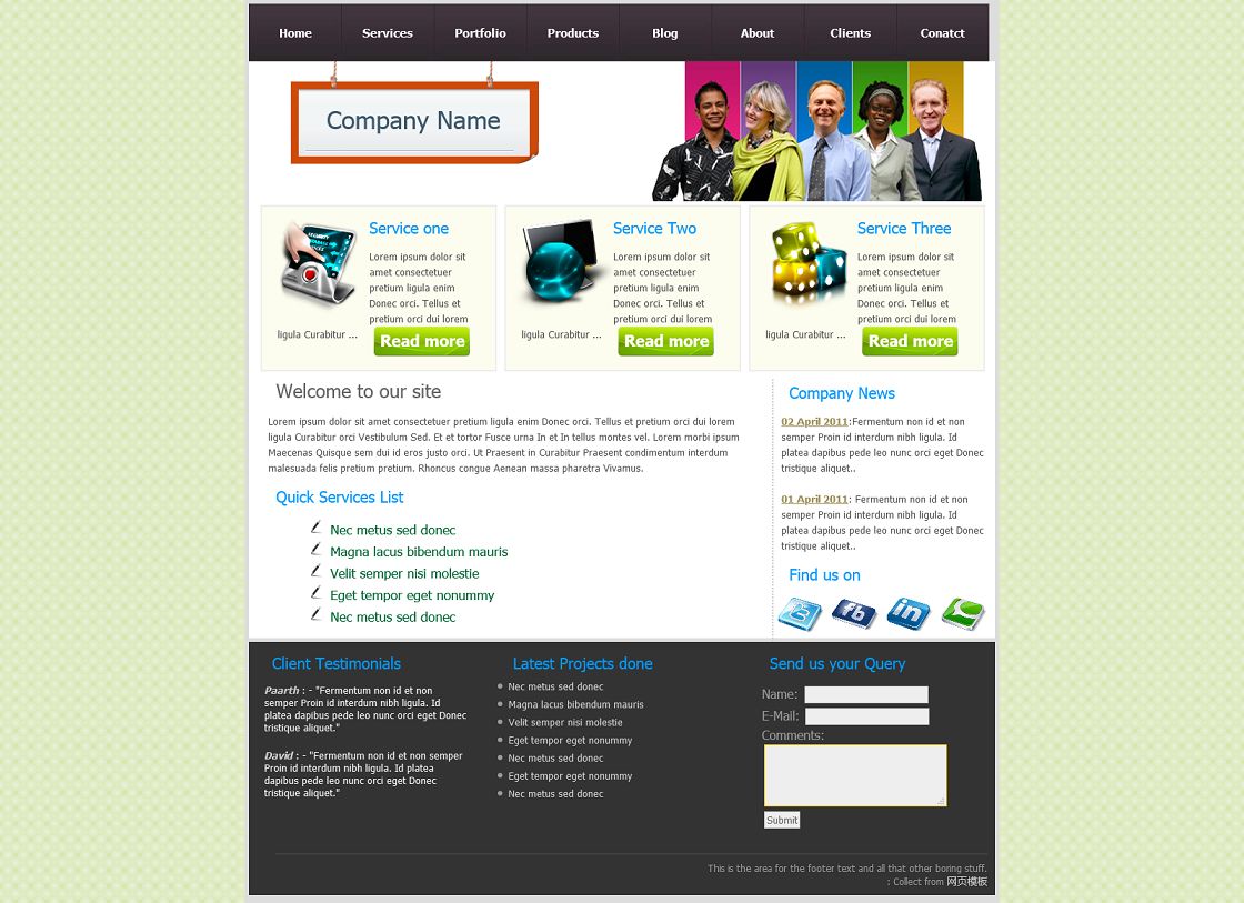 黑色导航电脑科技企业网站模板