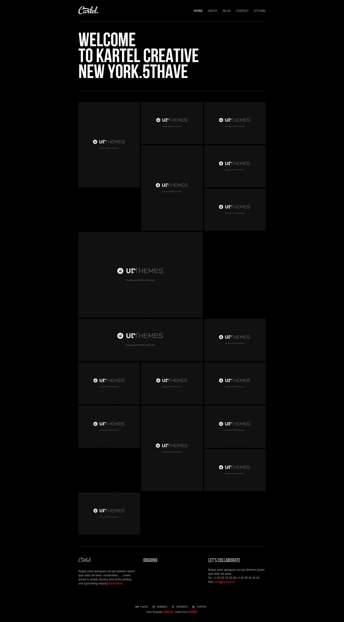 黑色简单平面设计公司案例展示模板