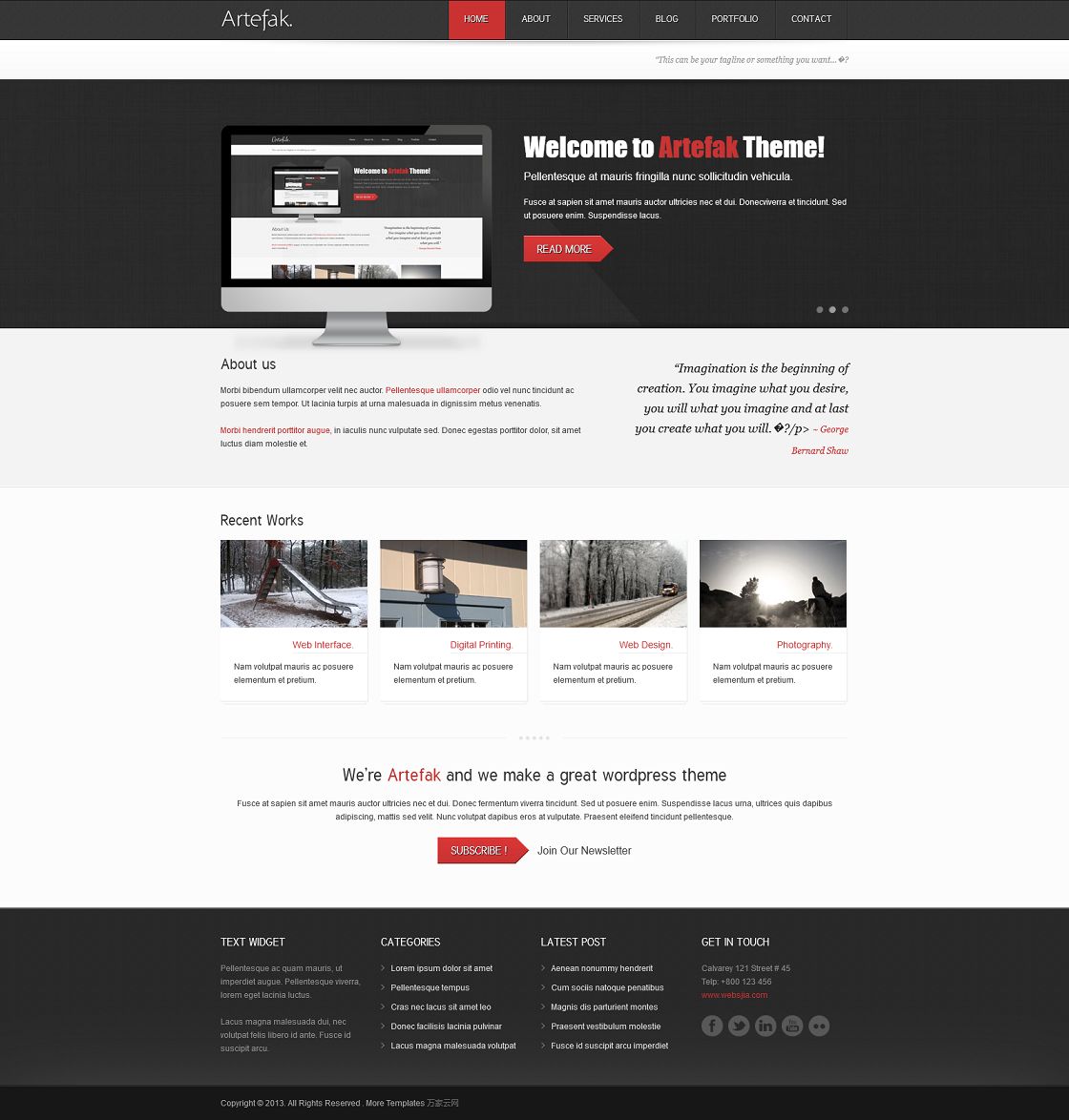 黑色商务简洁互联网企业官网html5模板