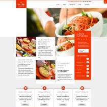 红色扁平风格设计HTML5美食主题模板