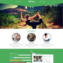 绿色瑜珈运动馆响应式网站模板
