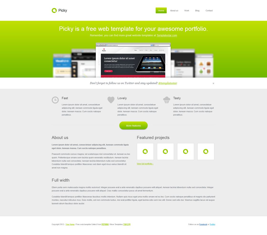 绿色耀眼互联网产品企业网站模板