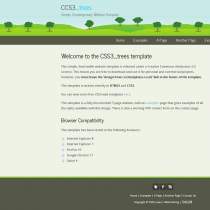 绿色卡通树木英文推广网页css3模板