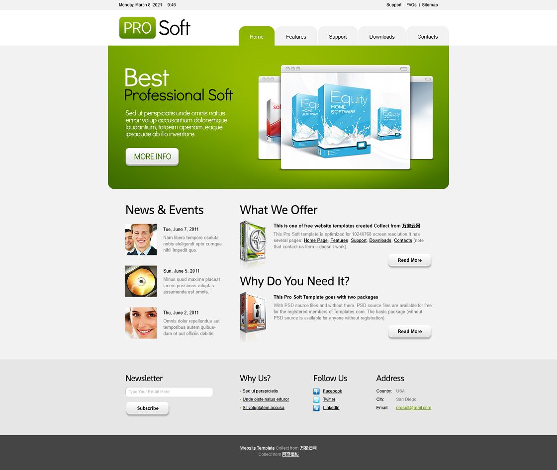 绿色导航软件公司官网整站HTML5模板