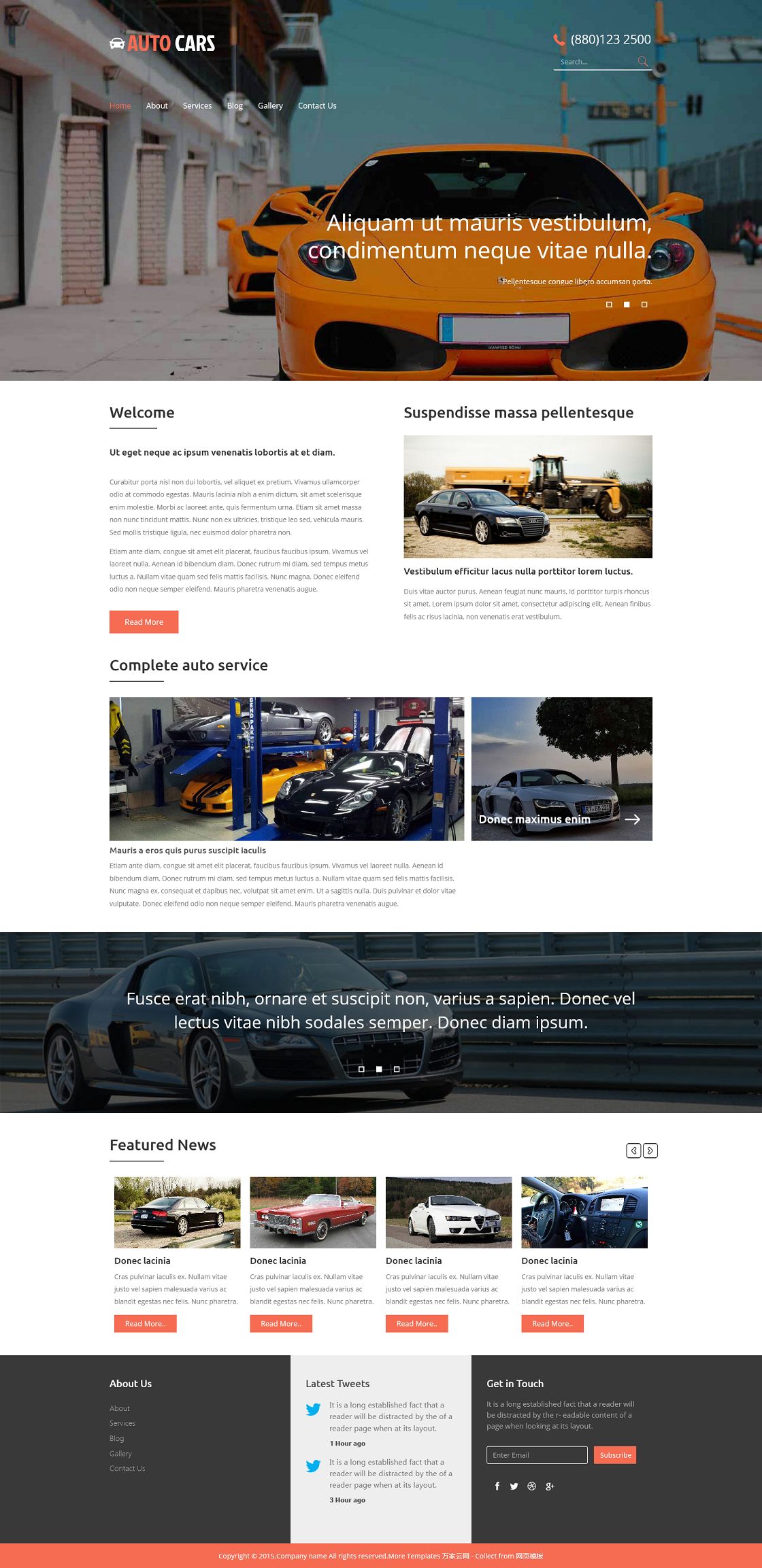 汽车4s店修理公司企业网页模板